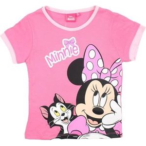 Disney - T-shirt voor meisjes, bedrukt Minnie van katoen, roze, Roze, 6 Jaren