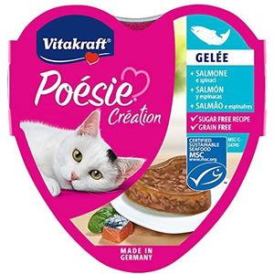 Vitakraft Poésie Creation Gelée, natvoer voor katten, gelei, zalm en spinazie, 85 g