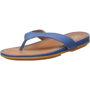 Fitflop Gracie Leren Teenslippers voor dames, Zeil Blauw, 43 EU