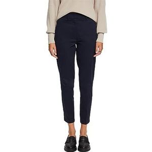ESPRIT Broek met smalle pasvorm en hoge tailleband, Donkerblauw, 38W x 28L