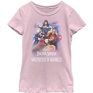 Marvel Little, Big Dr. Strange in The Multiverse of Madness Poster Group Meisjes T-shirt met korte mouwen, lichtroze, groot, roze, L, Roze, L