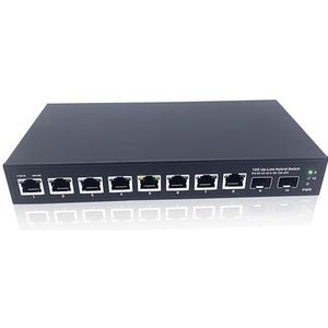 Elfcam® - 10 GB glasvezel switch compatibel met Freebox Ultra en Orange Livebox 6, met 2 10G SFP+ poorten en 8 poorten 2,5 Gigabit Ethernet RJ45, plug & play onbeheerd
