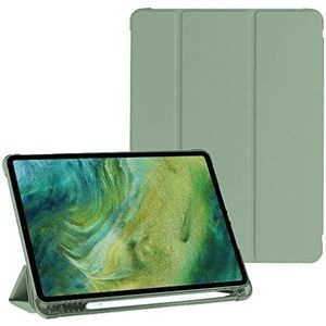 Compatibel met iPad (10,2 inch) tabletbeschermhoes, Y-vormige vouwtas met pensleuf, acrylmateriaal, matcha groen