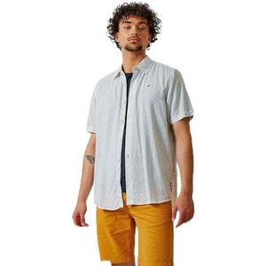 Kaporal, overhemd, model Raja, heren, wit, M; comfortabele pasvorm, korte mouwen, overhemdkraag, Wit, M