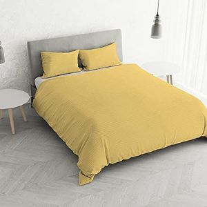 Italian Bed Linen CP-ST-2P Satijnen Stripes dekbedovertrek, dubbele, geel, polyester