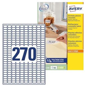 Avery L4730REV etiketten, verwijderbaar, voor laserprinter, 25 vellen