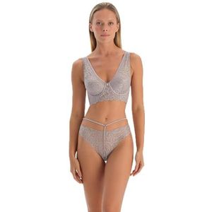 Dagi Lichtgrijs Fashion Gebreide Braziliaanse Regular Taille Lace Braziliaans Lichtgrijs, XL, lichtgrijs, XL