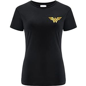 ERT GROUP Origineel en officieel gelicenseerd door DC zwart t-shirt voor dames, patroon Wonder Woman 033, dubbelzijdige overdruk, maat XXS