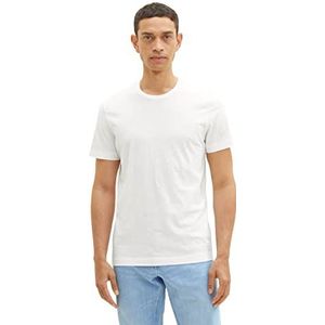 TOM TAILOR Basic T-shirt voor heren, 10332 - Off White, 3XL