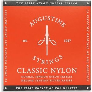 Augustine Klassieke Gitaarsnaren Classic - Red Label medium bespanning Set Klassiek Rood normaal/medium