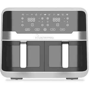 MasterPRO Rocket Duo 900-9 Liter 2400w Dubbele Airfryer - Tijd- en temperatuurregeling - Digitaal display - Makkelijk schoon te maken aluminium manden - Smartphone bediening - Airfryer