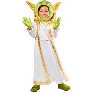 Rubies Master Yoda Young Jedi Deluxe kostuum voor jongens en meisjes, tuniek met capuchon, hoofdtooi en handschoenen, officiële Young Jedi Lucas film voor carnaval, Halloween, Kerstmis en verjaardag