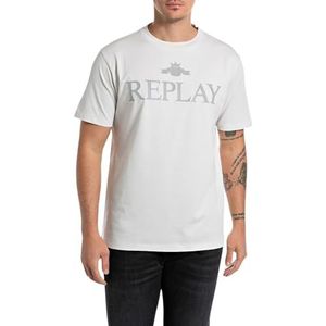 Replay Heren T-shirt Regular Fit, 563 Ice, XS