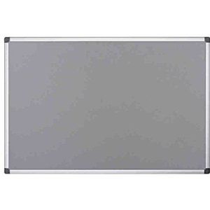 Bi-Office Maya Prikbord, Vilten Memobord Grijs, Geanodiseerd Aluminium Omlijsting, 60x45 cm