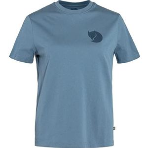FJALLRAVEN - Fox Boxy Logo Tee W - T-shirt - Blauw - Korte Mouwen - Dames