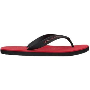 Tommy Hilfiger Heren Rubber Hilfiger Beach Sandaal Flip Flop, zwart, 6.5 UK, Zwart, 40 EU