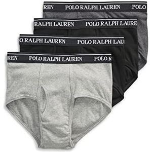 POLO RALPH LAUREN Men's Classic Fit Cotton Briefs, Multi-Packs Available, Andover Heather, Polo Black, Madison Heather-4 Pack, Small
