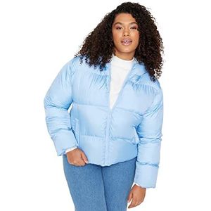 Trendyol Plus Size Winterjas - Zwart - Puffer, Blauw, 46 grote maten