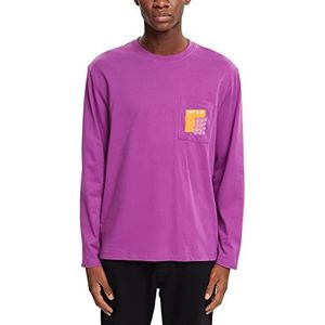 edc by ESPRIT Heren 102CC2K302 T-shirt, 505/violet, S, 505/violet, S