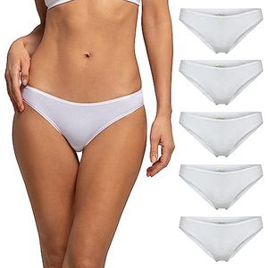 Pompea Verpakking met 5 slips, lage taille, katoen, planeet, wit, Wit, M