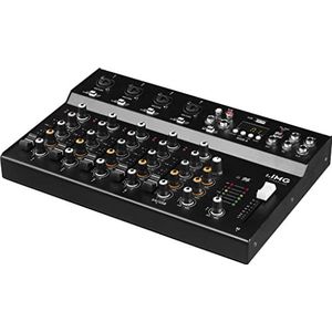 IMG STAGELINE MXR-6, 6-Kanal Audio-Mischpult mit integriertem MP3-Player, Bluetooth-Empfänger und DSP-Effekteinheit, Audio-Console mit 4 Mono-Eingangskanälen mit Gainregler, Mix-Pult in Schwarz