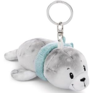 Sleutelhanger Zeehond Bente 10 cm grijs - Metgezel knuffeldierhanger met sleutelring Sleutelhouder voor sleutelkoord, tas, rugzak en meer
