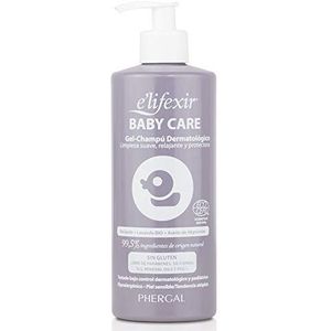 Elifexir Baby Care - Dermatological Shampoo Gel | Reduce reduces, calm and relax | 99% Natural Ingredients | Hypoallergenic | Soft and delicate cleaning - 500ml