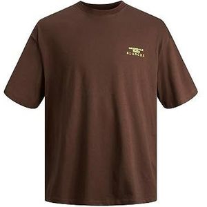 JACK & JONES Jorvilleraybright Tee Ss Crew Neck Ln Poloshirt voor heren, chocolate brown, L