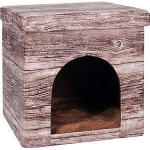 Flamingo Chalet huisje voor katten 38 x 38 x 37 cm