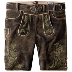 STOCKERPOINT - Klederdracht Broek - Bruin / Olijfgroen - Knielengte - Leer