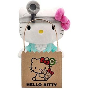 Hello Kitty Doctor Eco Plush 24 cm in herbruikbare kartonnen tas - het pluche is gemaakt van 100% PET-flessen gerecycled materiaal