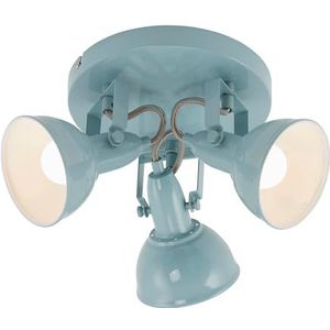 Briloner Leuchten Plafondlamp, plafondlamp met 3 draai- en zwenkbare spots in retro/vintage design, fitting: E14 max. 40 watt, metaal, afmetingen: 21 x 15,6 cm, kleur: mint wit