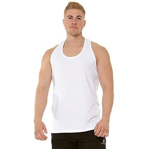 STARK SOUL® Muscle shirt, tanktop, katoen, ronde hals/U-hals, in zwart en wit, wit, XL