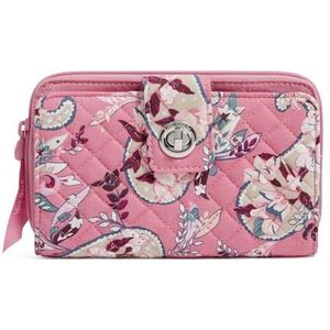 Vera Bradley Dames katoenen Turnlock portemonnee met RFID-bescherming, botanisch paisley roze, eenheidsmaat