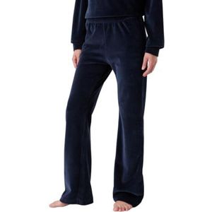 Emporio Armani Bell Fit Pants Ribbed velours sweatpants voor dames, marineblauw, XS