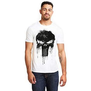 Marvel Avengers Punisher Skull T-shirt voor heren, Wit (Wit Wit), XL