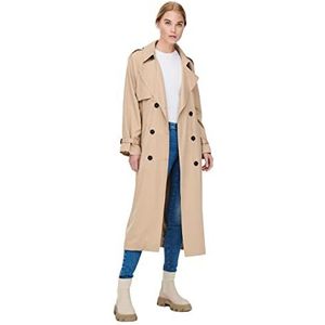 ONLY Vrouwelijke trenchcoat met twee rijen knopen, Tannin, M