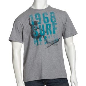 ESPRIT T-shirt single jersey frontprint 1/2 mouw F30607 heren shirts/T-shirts, grijs (medium grey melange 070), 54