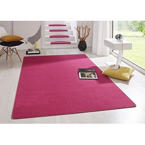 HANSE Home Indoor tapijt Fancy – woonkamertapijt effen modern velours tapijt voor eetkamer, woonkamer, kinderkamer, hal, slaapkamer, keuken – roze, 133 x 195 cm