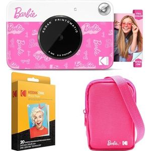 Kodak x Barbie Printomatic Volledige Kleur Direct Afdruk Digitale Camera Barbie Starter Bundel (Signature Stijl) + Barbie Deluxe Cameratas + Zink-papier (20 Vellen)