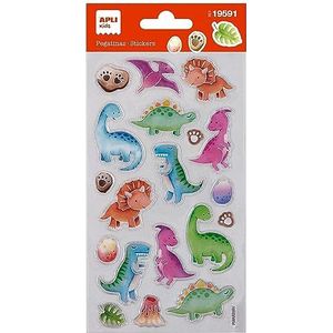 APLI Kids 19591 dinosaurus-babystickers, incl. 1 vel met 20 permanente stickers, ideaal voor scrapbooking, decoratie of doe-het-zelf