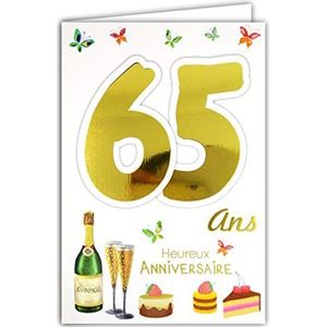 69-2139 verjaardagskaart 65 jaar heren dames – pensioen vakantie palmen hangmat anker kompas roeitruder zon