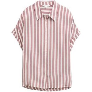 TOM TAILOR Damesblouse, 38280 - Burnt Russet Off White Stripe, 36