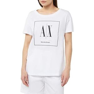 Armani Exchange Dames Sustainable Boyfriend fit, Maxi Logo Print T-Shirt, Wit, Extra Small, wit, XS