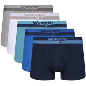 Wrangler Boxershorts voor heren in blauw/marineblauw/wit/grijs, Blauw/marineblauw/wit/grijs gemêleerd, XL