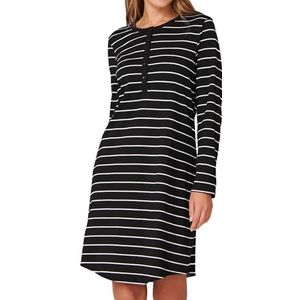 SCHIESSER - Original Classics - Nachthemd - Zwart-wit Gestreept - Single Jersey