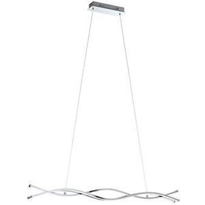 EGLO Lasana 2 ledhanglamp met 3 fittingen, van aluminium, staal, kunststof, kleur: chroom, wit, lengte: 100 cm