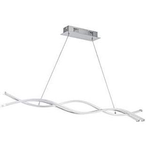 EGLO Lasana 2 ledhanglamp met 3 fittingen, van aluminium, staal, kunststof, kleur: chroom, wit, lengte: 100 cm