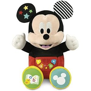 Clementoni Disney Baby Mickey Prime vertelt verhalen, storyteller, interactief pluche dier, onderwijs, Italiaans sprekend, kinderen 9 maanden, meerkleurig, 17734
