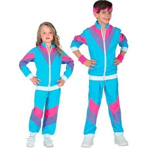 Widmann - Kinderkostuum jaren 80-trainingspak, jas en broek, joggingpak, retrostijl, badknoop, party, carnaval